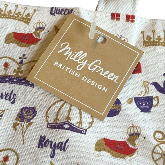 COPY - MILLY GREEN New Royal Shopper 100% Cotton Canvas Shopping Bag Corgi - Picture 5 of 9